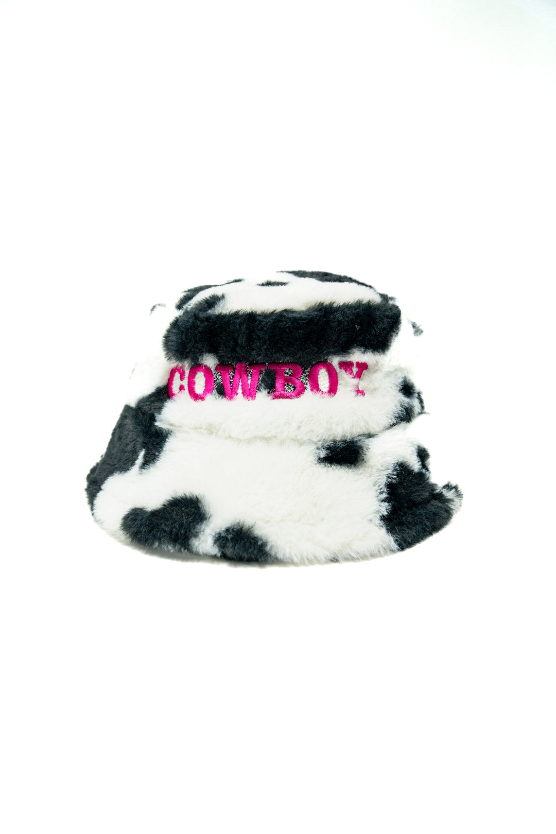 Cowboy Bucket Hat - B&W - Pink Letters