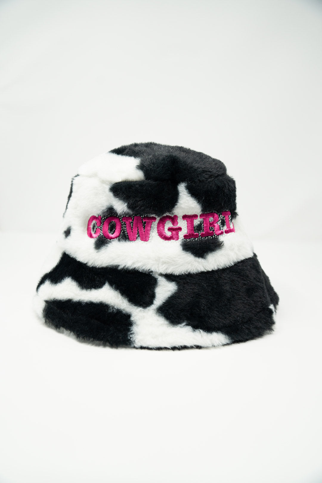 Cowgirl Bucket Hat - B&W - Pink Letters